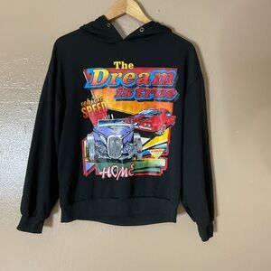 SHEIN Black Crew Neck Sweater with Retro Graphic Design